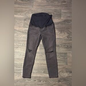 NWT Madewell Maternity Jeans Size 29 Full Panel Charcoal Distressed Jeans